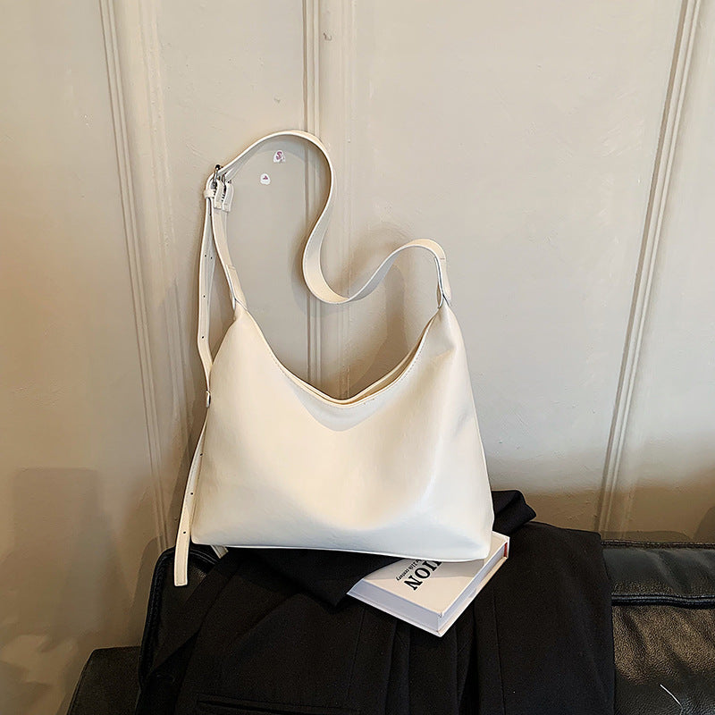 Soft Leather Minimalist Hobo Bag Bowlift