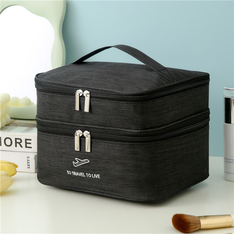 Dual-Layer Travel Cosmetic Organizer Bowlift