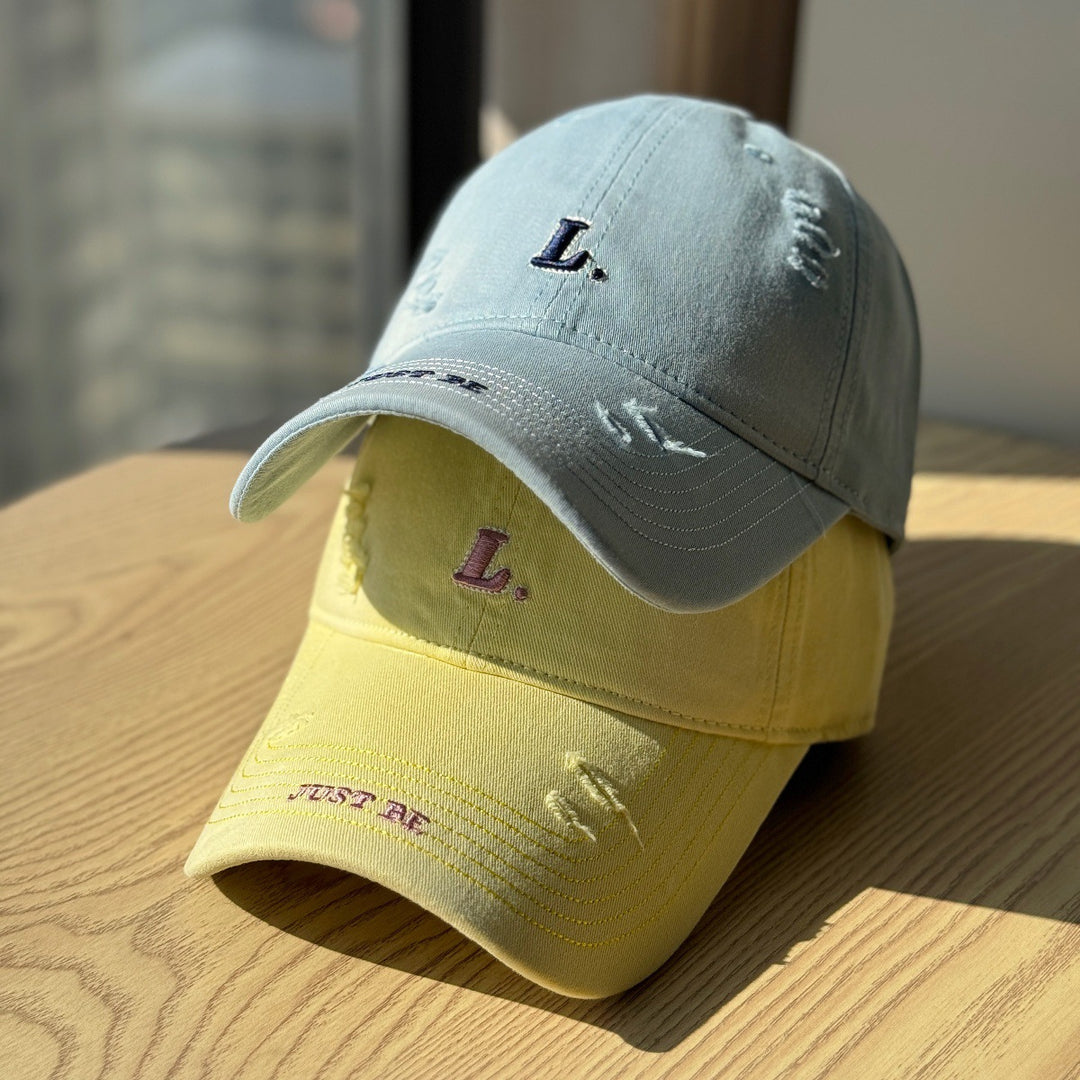 Women's Distressed Cotton Baseball Cap Bowlift