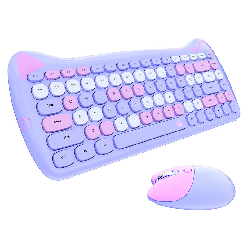 Cute Themed Wireless Keyboard and Mouse Set Bowlift