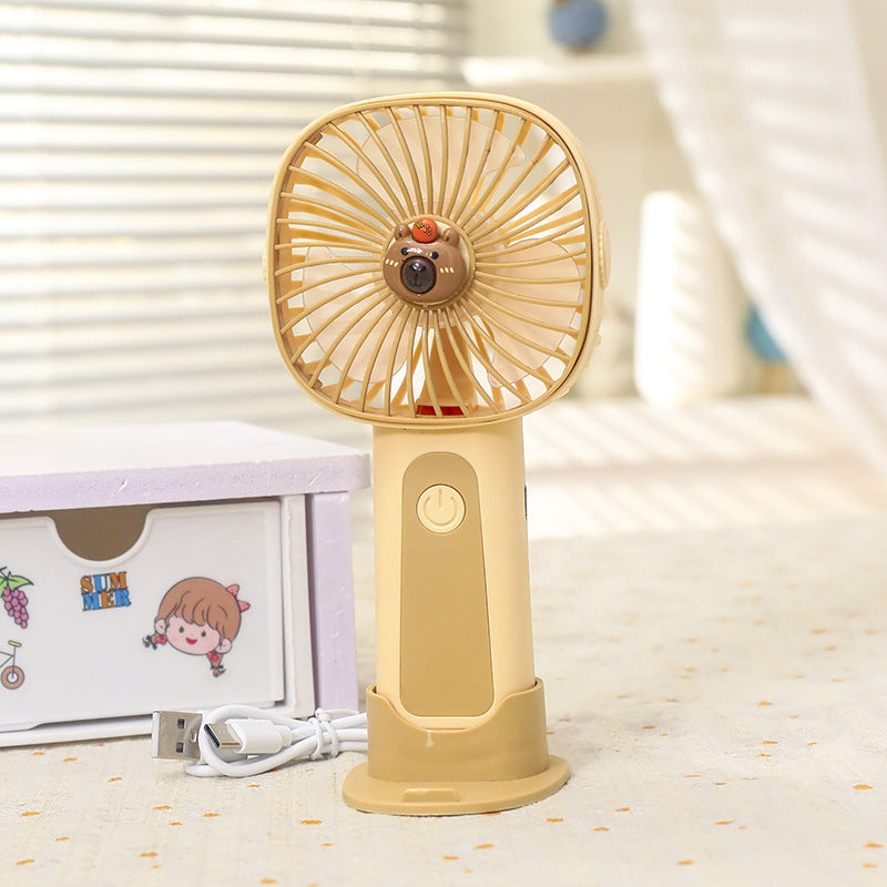 Portable Usb Hand Fan with Cute Animal Face and Multiple Speed Control Bowlift
