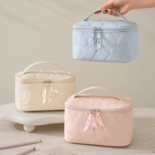Quilted Makeup Storage Box Bowlift