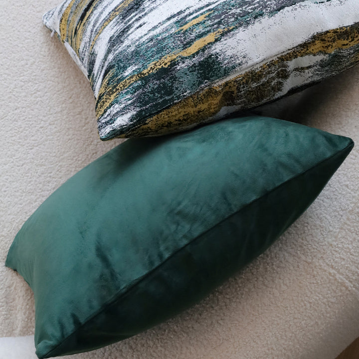 Square cushion cover with abstract jacquard watercolor pattern and concealed zipper Bowlift
