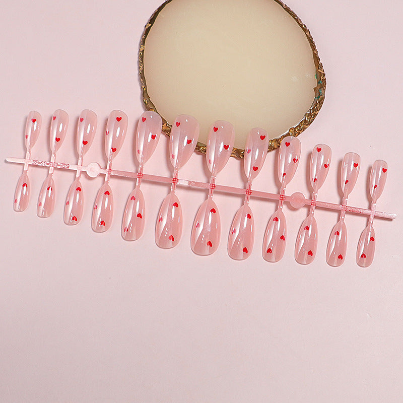 Heart-Design Press-On Nails Bowlift