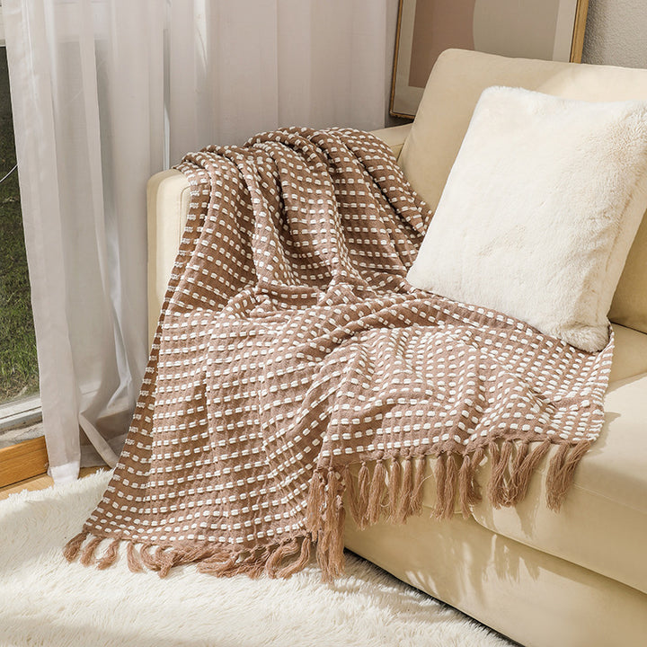 Textured Cotton Throw Blanket Bowlift