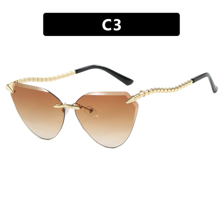 Women's Cat-Eye Sunglasses with unique gold frame design and protective lenses Bowlift