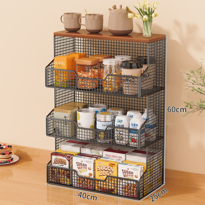 Multi-Tiered Rolling Kitchen Storage Rack Bowlift