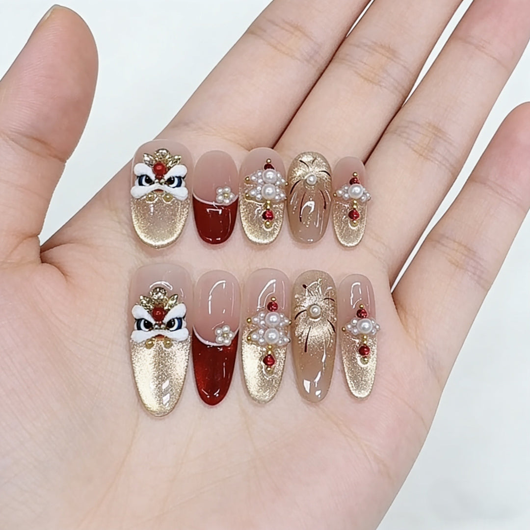 Decorative Themed Press-On Nail Set Bowlift