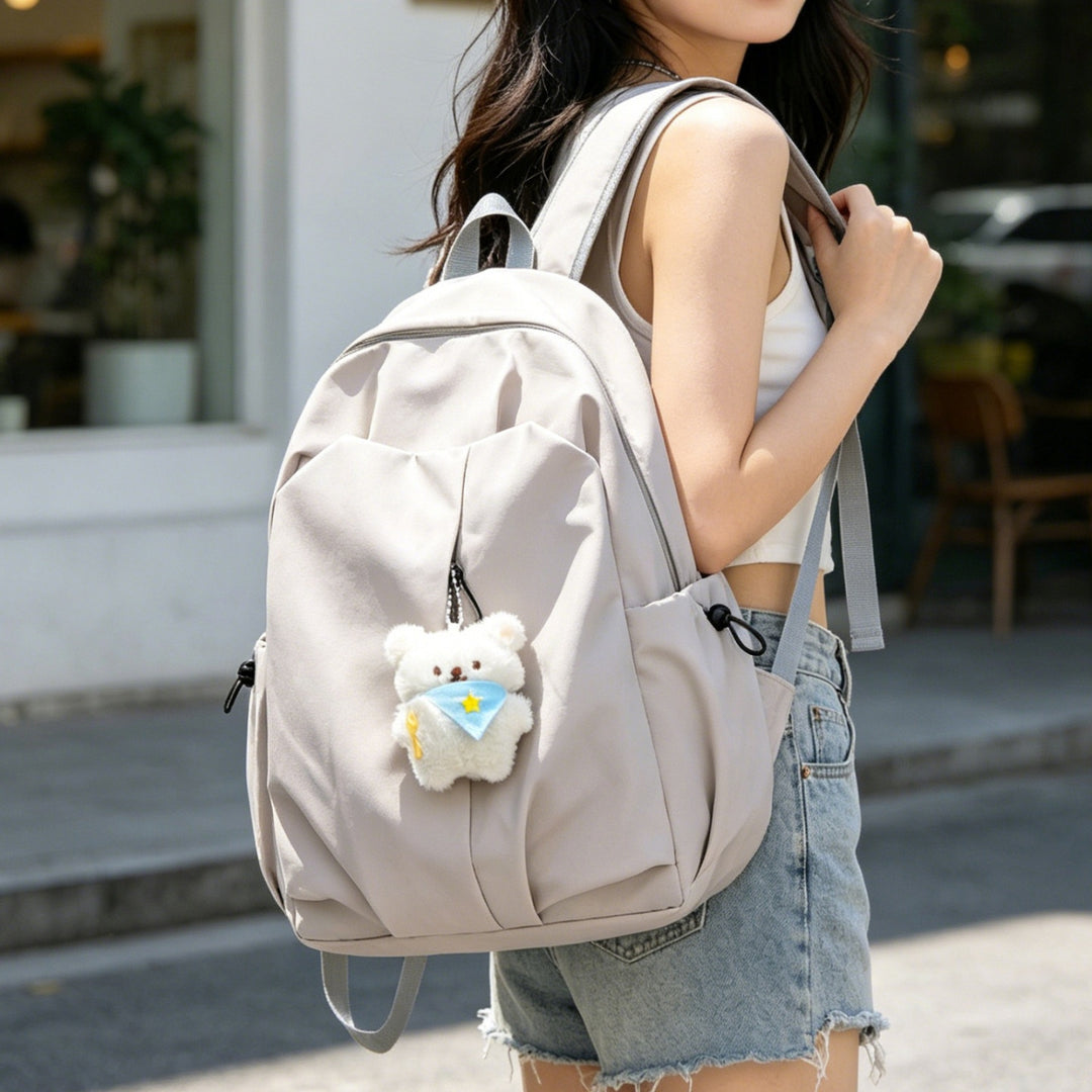 Backpack with High-Quality Craftsmanship and Cute Teddy Pendant Bowlift