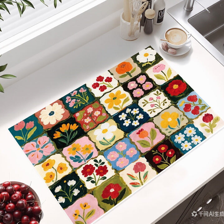 Decorative Floral Art Mat Bowlift