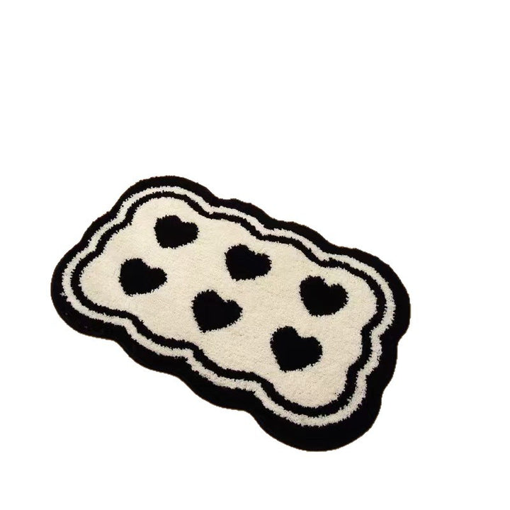 Heart-Shaped Decorative Plush Bath Mat Bowlift