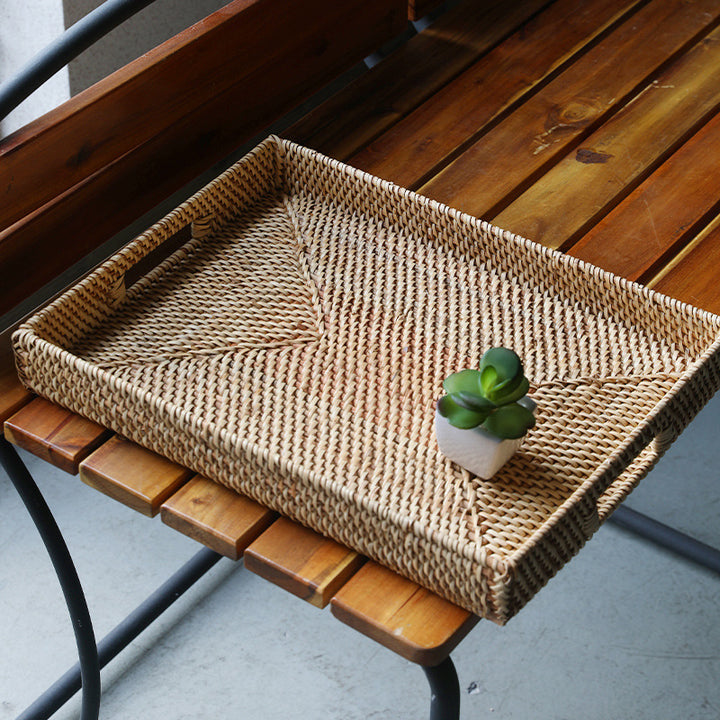 Handwoven Serving Tray with Ergonomic Handles Bowlift