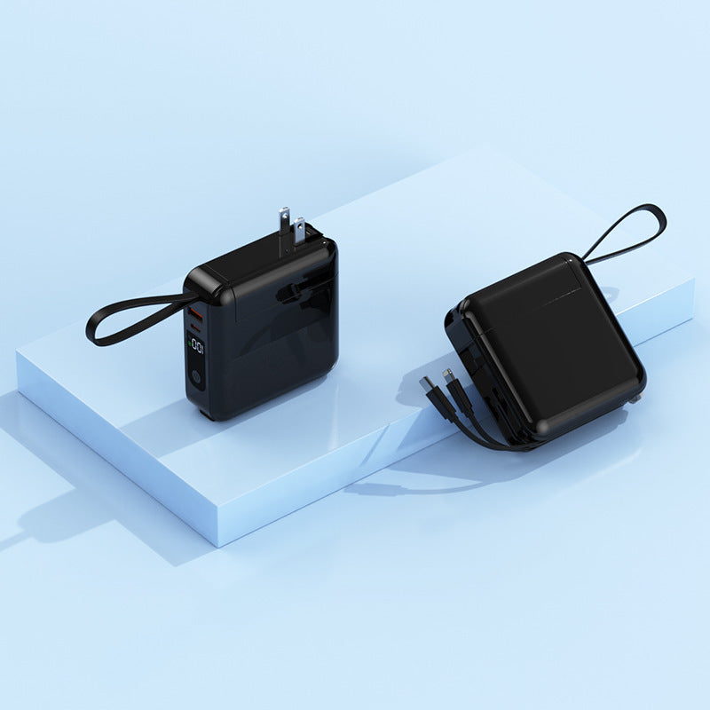 Compact wall charger adapter with integrated cable management function Bowlift