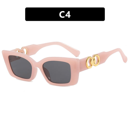 Women's fashionable square sunglasses with golden embellishments Bowlift