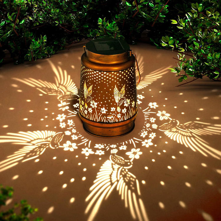 Intricate Metal Shadow Projection Table Lamp With Rechargeable LED Bowlift