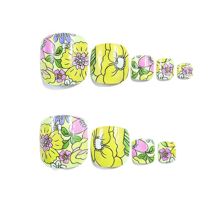 Floral Pedicure Nail Art Bowlift