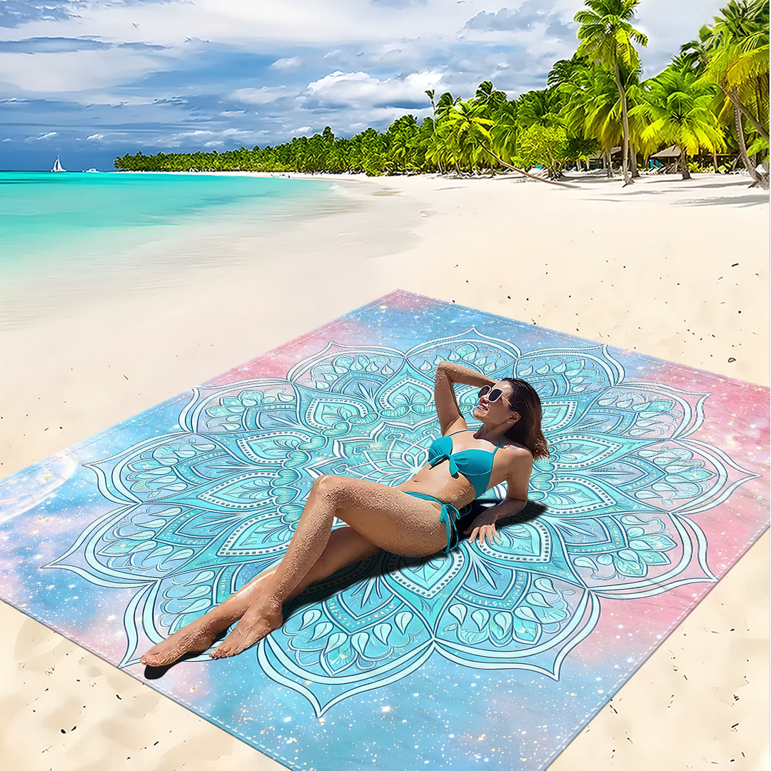 Mandala Design Beach Mat Bowlift