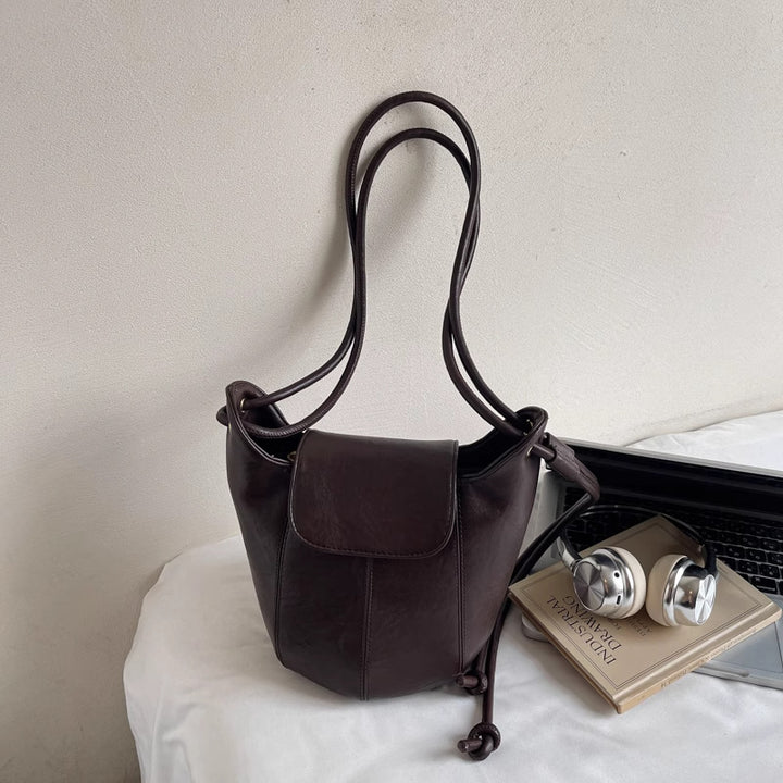 Bohemian Leather Bucket Bag Bowlift