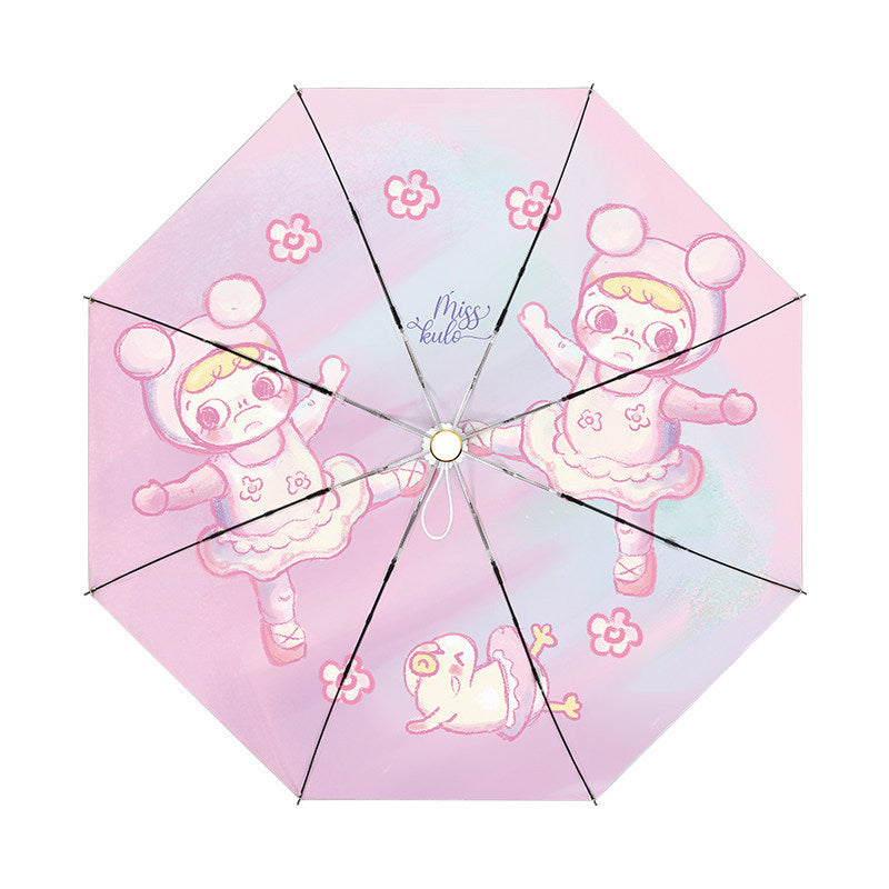 Ladies Umbrella with Cute Cartoon Design Bowlift