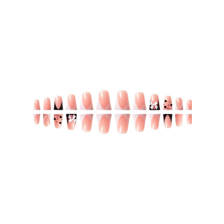 Decorative Press-On Nail Set with Elegant Design Bowlift