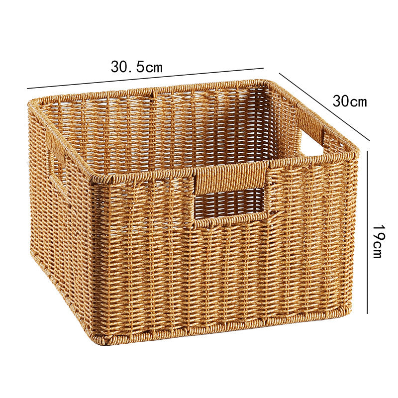 Handcrafted Large Rectangular Wicker Storage Basket Bowlift