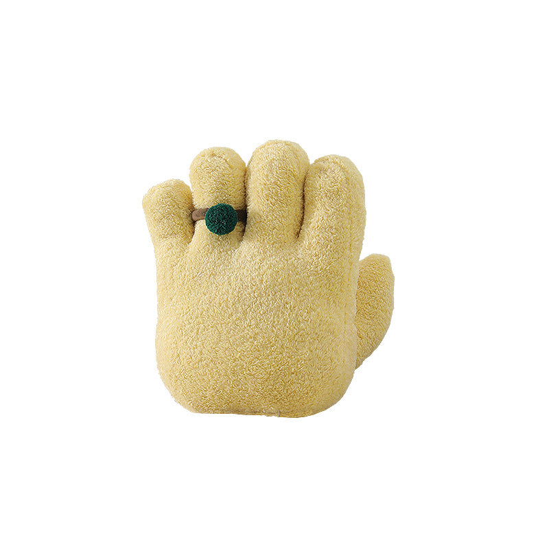Plush decorative pillow in hand shape with pompon application Bowlift