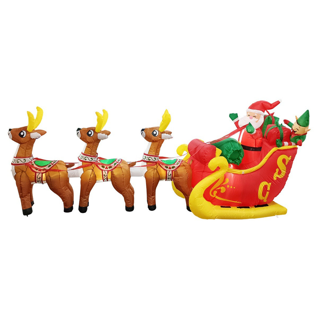 Inflatable Led Yard Santa Riding Polar Bear Outdoor Christmas Decoration With Internal Fan And Anchor Stakes