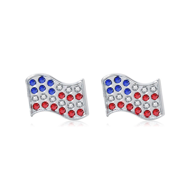 Women's lightweight star earrings with enamel flag design and fishhook Bowlift