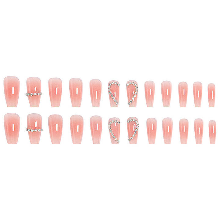 Artificial nails with romantic heart decorations Bowlift