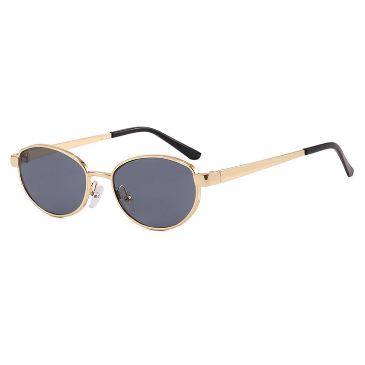 Women's fashionable sunglasses in an elegant oval design with a high-quality metal frame Bowlift