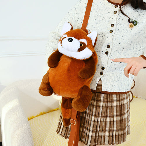Plush Shoulder Bag with Cute Red Fox Design Bowlift