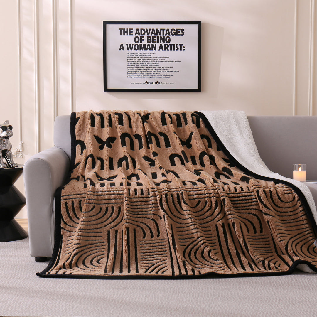 Chic Floral Pattern Throw Blanket Bowlift