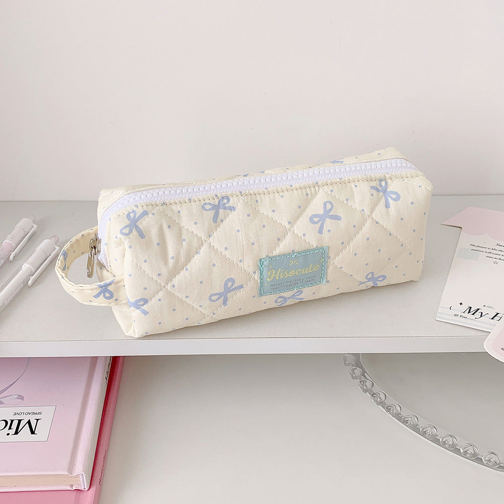 Quilted Pencil Case with Zipper Bowlift