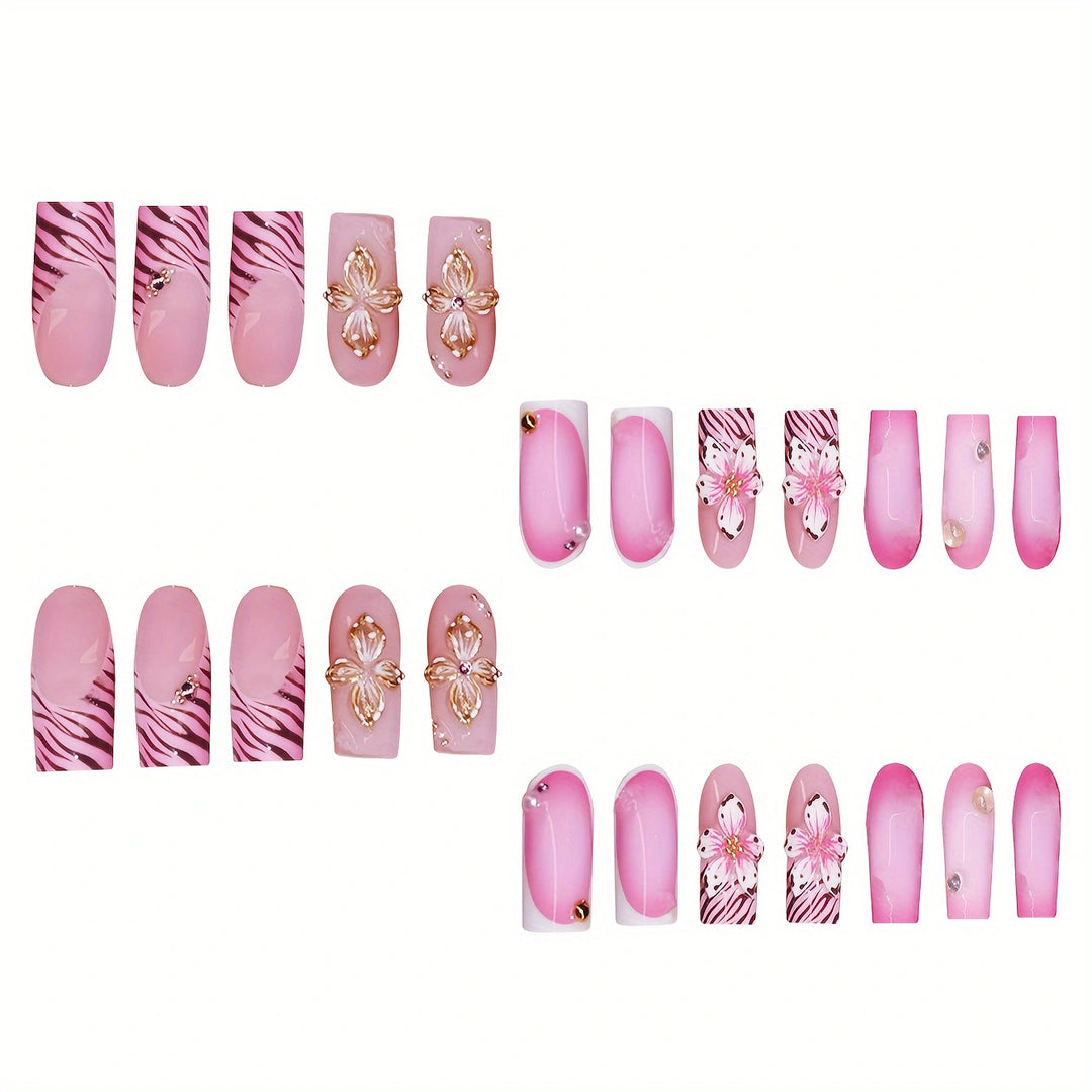 Artistic Floral 3D Press-On Nails Bowlift