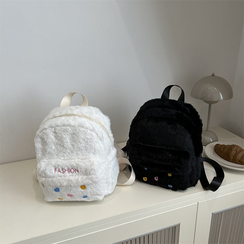Plush backpack with playful design Bowlift