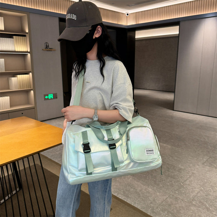 Iridescent Multi-Pocket Travel Duffel Bag Bowlift