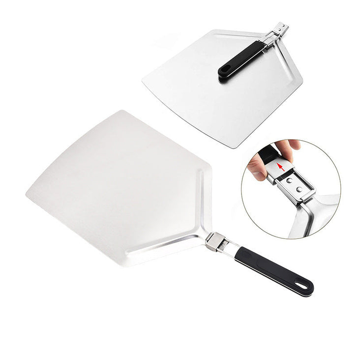 long-handled perforated pizza peel set with wooden handle stainless steel cutter and triangle server Bowlift