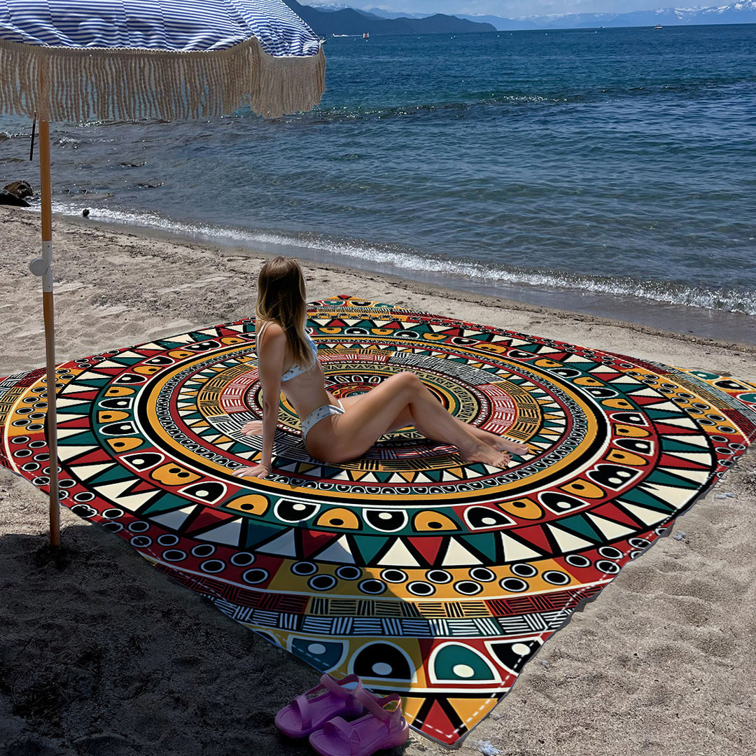Mandala Design Beach Mat Bowlift