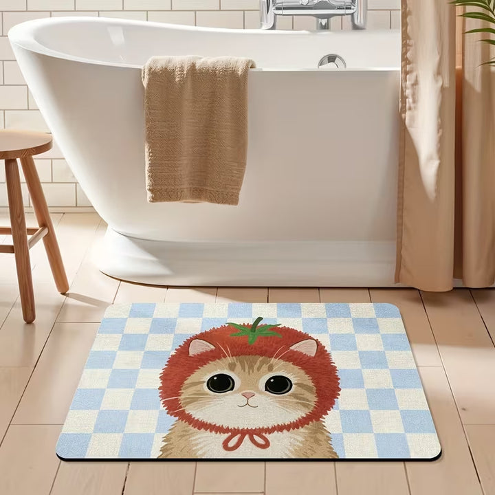 Cute Cat Print Bath Mat Bowlift