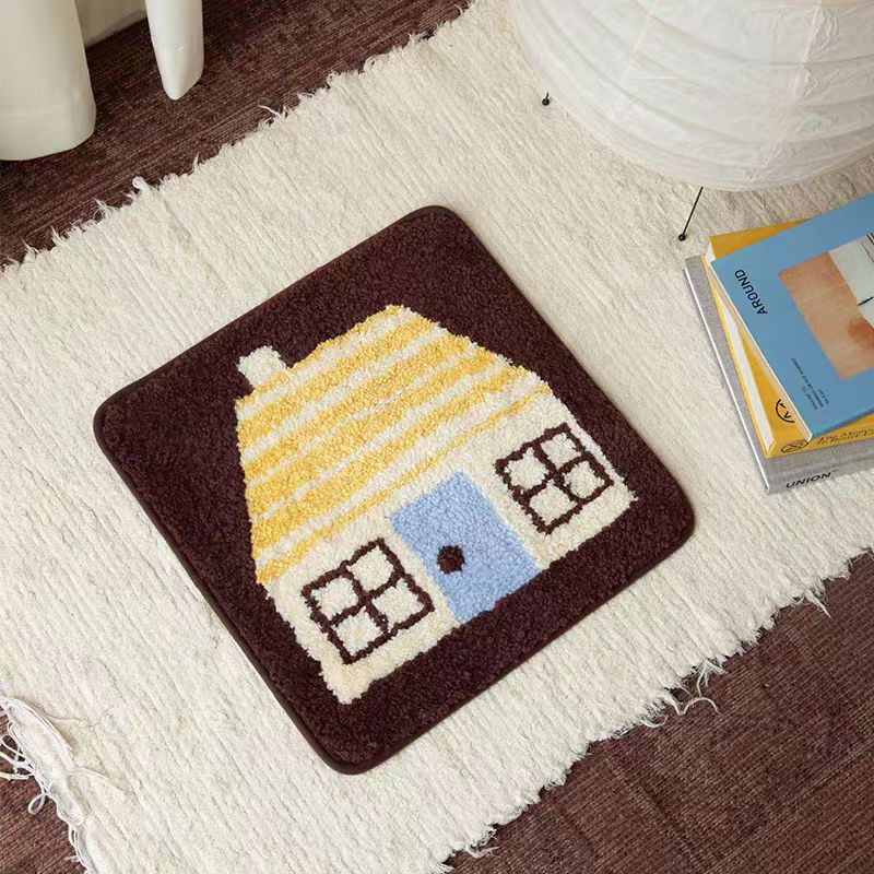 Apple-Themed Plush Bath Mat Bowlift