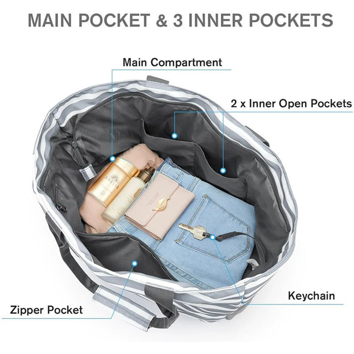 Large beach bag with multiple compartments and insulated inner pocket Bowlift
