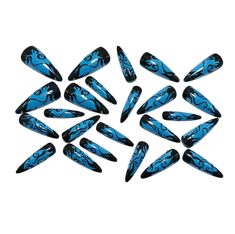 Artificial nails with glamorous tip design Bowlift
