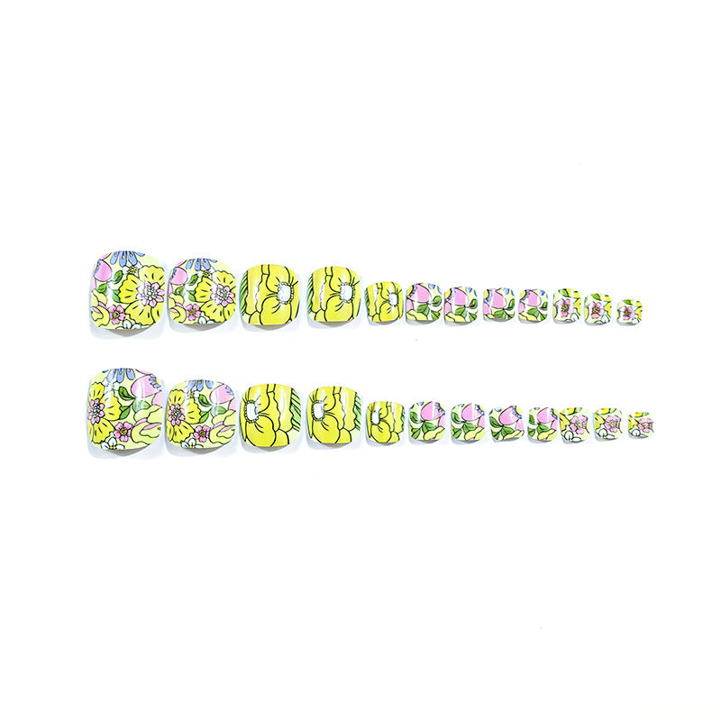 Floral Pedicure Nail Art Bowlift