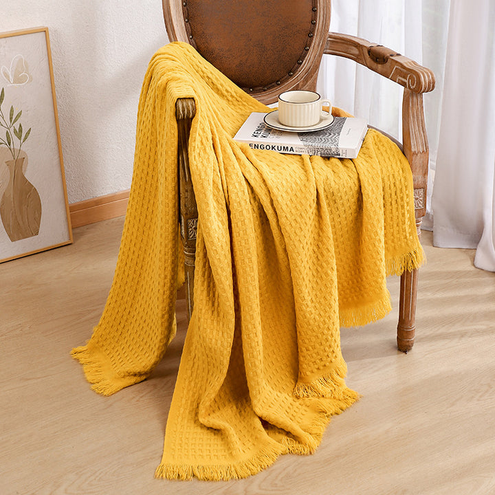 Luxurious Textured Knit Throw Blanket Bowlift