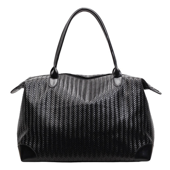 Woven Leather Travel Handbag