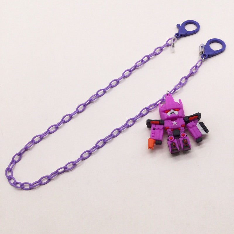 Playful glasses holder chain with robot motif Bowlift