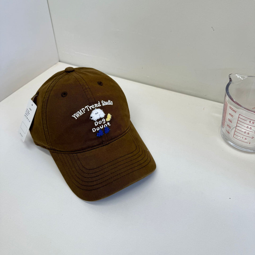 Unisex Embroidered Dog-Themed Baseball Cap Bowlift