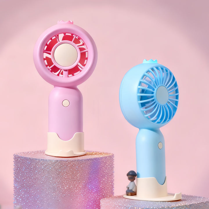 Portable Mini Fan with LED Lighting and USB Charging Function Bowlift