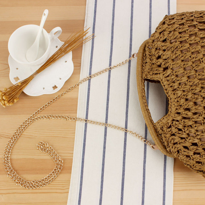 Braided handbag with elegant chain strap Bowlift