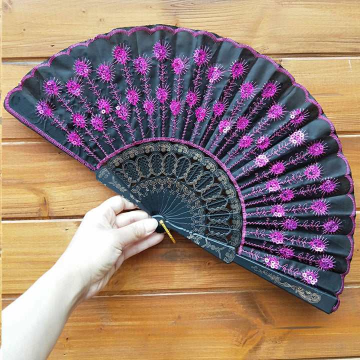 Ladies handcrafted fan with exquisite embroidery Bowlift